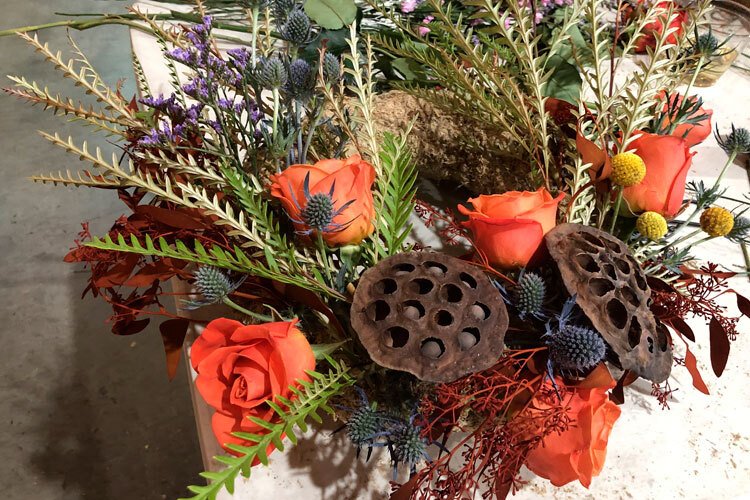 Wine & Floral Design Fall Wreath Class